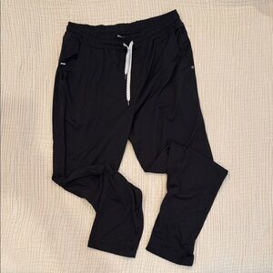 Vuori Men's Black Joggers with Striped Drawstring